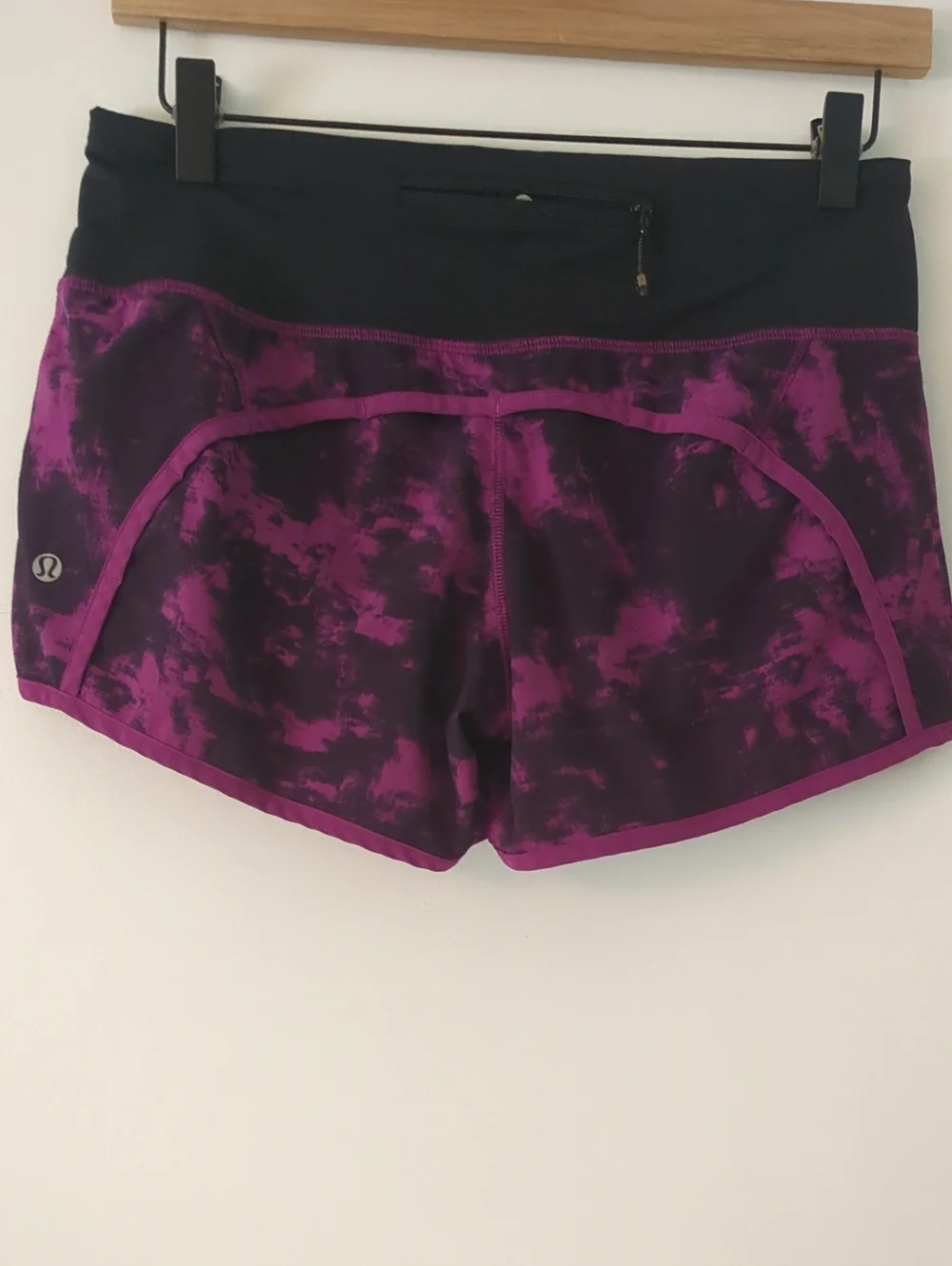 Lululemon Run Times Women's Purple Black Athletic Running Shorts Sz 4